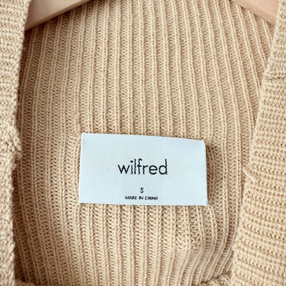 Aritzia Wilfred Montpellier Merino Wool Sweater Dress Sandy Beige Size Small - Picture 4 of 5